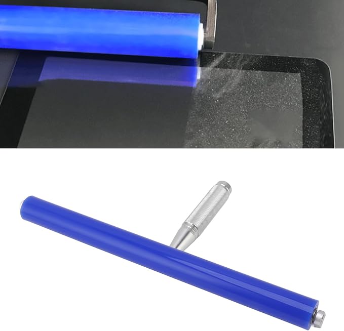 Reusable Lint Roller,Blue Silicone Manual Roller Static Cleaner Tool Sticky Roller for Screen Film Hair Dust Remover Low Viscosity 6in (14 Inch (33x20x23cm)