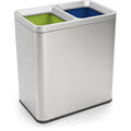 Simpli-Magic 70 Liter / 18.5 Gallon Rectangular Open Top Dual Compartment Recycling Trash Can, Stainless Steel (40L x 30L Capacity) Ideal for Restaurants, Coffee Shops, Gym and Households, 79655