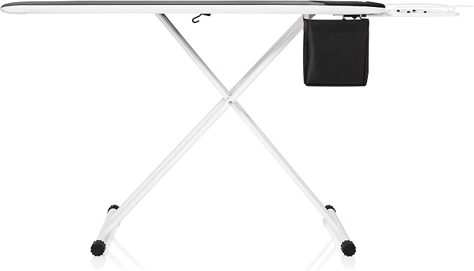 Reliable Ironing Board, XL Rectangular Pressing Surface, Made in Italy | Adjustable Height, Vera Foam Memory Foam Cover, Heat Resistant Zone, Ergonomic Iron Rest, Storage Pocket Included