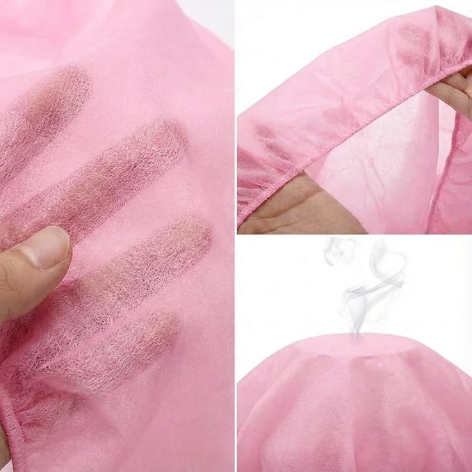 30PCS Disposable Fitted Massage Table Sheets with Elastic, Heavy Duty Elastic Disposable Bed Cover, Breathable Pink Sheets for Spa Massage Beauty Tattoos Non Woven Fabric 36 x 85 in