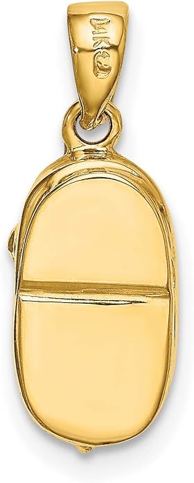 14k Yellow Gold Shoe Pendant with Diamond Accent, Polished Finish, Symbolic Fine Jewelry Charm for Women