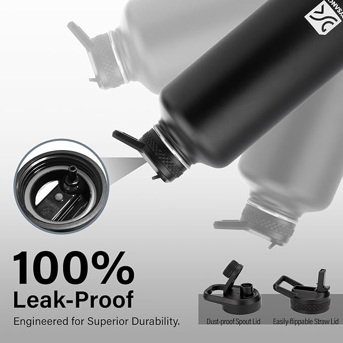 DYSANKY 87 oz Insulated Water Bottle | Thickened Stainless Steel for Gym and Hiking with Straw, Carrier Bag, Handle Strap | BPA-Free 87 oz