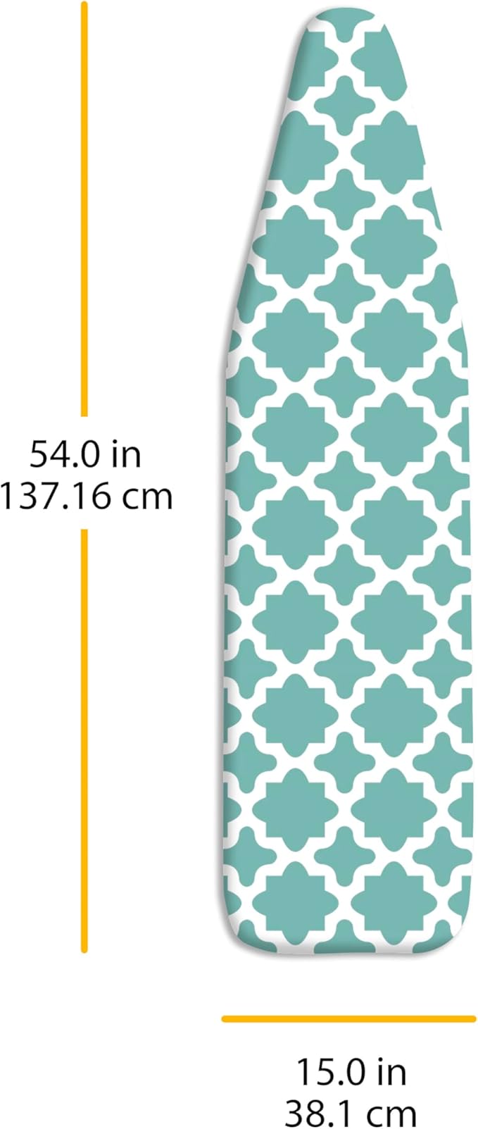 Whitmor Deluxe Ironing Board Cover & Pad,100% Cotton Iron Board Replacement Cover with Heat-Resistant Surface,Fit for 54"Lx15"W Ironing Boards,(Ironing_board notincluded)-Concord Turquoise (Pack of 6)