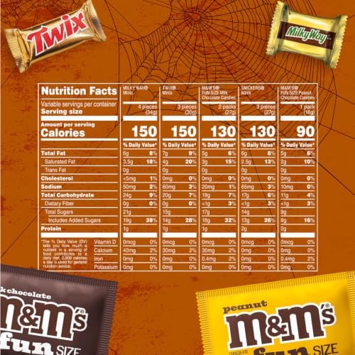 M&M'S, SNICKERS, TWIX & MILKY WAY Milk Chocolate Halloween Candy Bag Variety Pack, Assorted Chocolate Candy for Halloween Party Favors, Trick or Treating and More, 120 Ct Bag