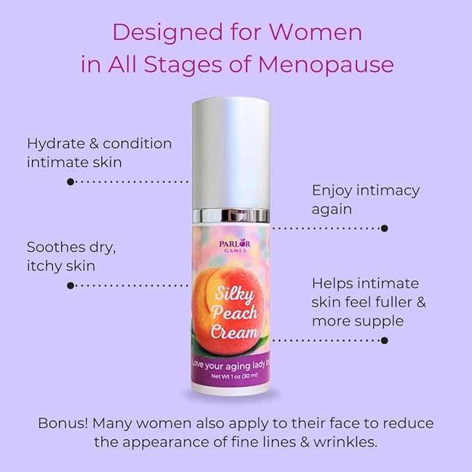 Parlor Games Silky Peach Cream Bioidentical Estriol Cream for Women — Intimate Moisturizer for a Happy Hoo-Ha — 30ml Bottle (2 Month Supply)