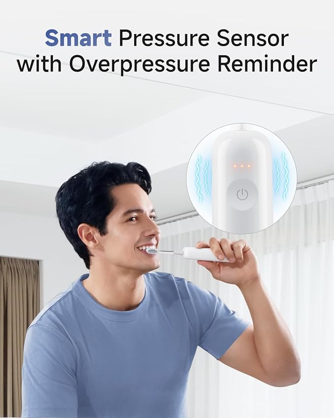Laifen Wave Pro Sonic Electric Toothbrush for Adults – 2026 Model, 60° Oscillations for Ultra-Clean, Smart App, 70-Day Battery, 2 Brush Heads, IPX8 Waterproof (White ABS)