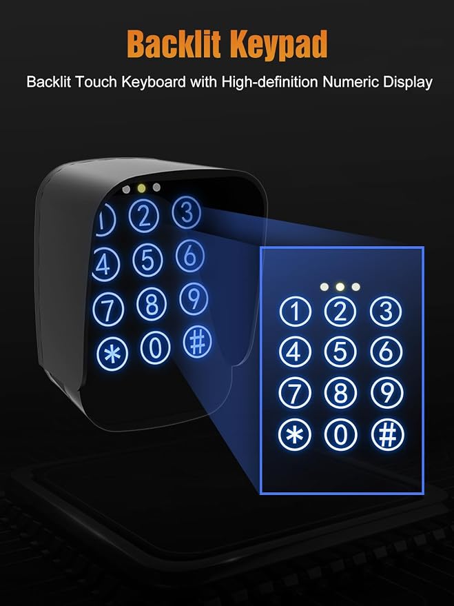 JUJIANG TKM-01 Touch Panel Wireless Gate Keypad with Outdoor Keypad Cover Digital Code Entry Access Control Keypad for Automatic Swing Sliding Gate Opener Garage Door Opener Remote Operator Accessory