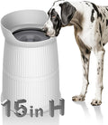 15.4in High Elevated Dog Water Bowls,4.4L No Spill Stainless Steel Bowl | Adjustable Raised Stand,Non-tip,Non-Slip, Water Dispenser for Large Medium Pets
