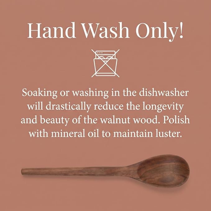 Salt & York 5-Piece Walnut Kitchen Utensil Set with Turner, Tongs, Slotted Spoon, Ladle and 12" Spoon, Farmhouse Style Kitchen & Cookware, Ideal for Entertaining, Wedding and Housewarming Gift