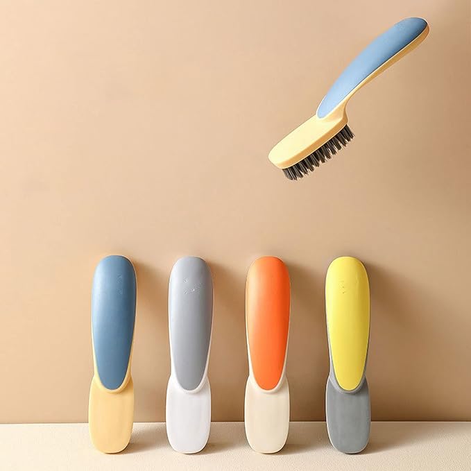 Scrubbing Brush Hard Bristle Laundry Clothes Shoes Scrub Brush Portable Hands Cleaning Brush for Kitchen Bathroom (Color : Yellow)