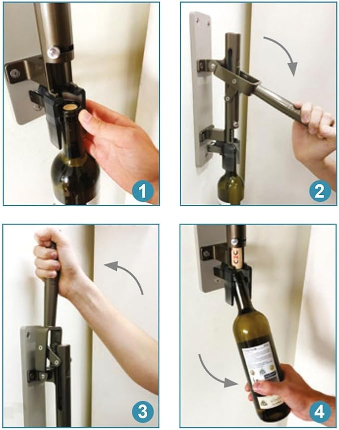 Boj Olaneta 01041004 110 Wall-Mounted Corkscrew, Alloy, Black