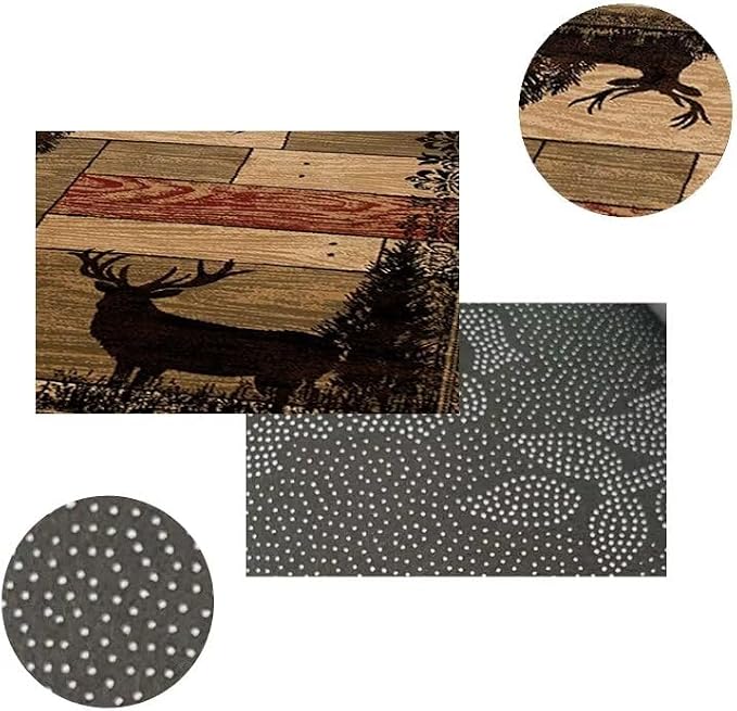 Vintage American Style Rug for Living Room Rustic Lodge Cabin Moose Deer Rugs Native Village Country Carpet Floor Mat 6'x9'