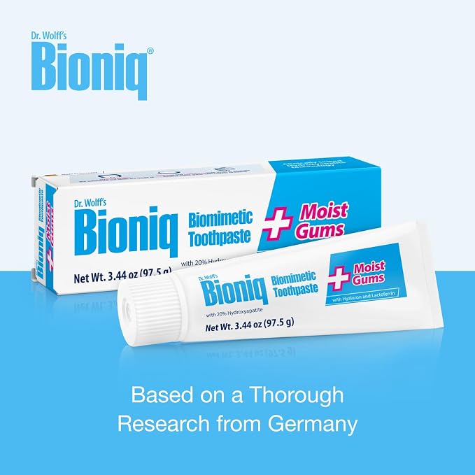 Bioniq Plus Moist Gums 20% Hydroxyapatite Toothpaste | bioHAP and Fluoride Free Toothpaste for Daily Use, Clinically Tested, Expert for Enamel and Gum Care, 3.44 Oz 3 Packs