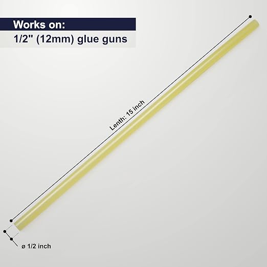 ASA Full Size Hot Glue Sticks 7/16" x 15", 25 lb Box, 375 Ct | High-strength, fast-setting hot glue sticks for industrial packaging and woodworking. 25 lb bulk box, 375 sticks.