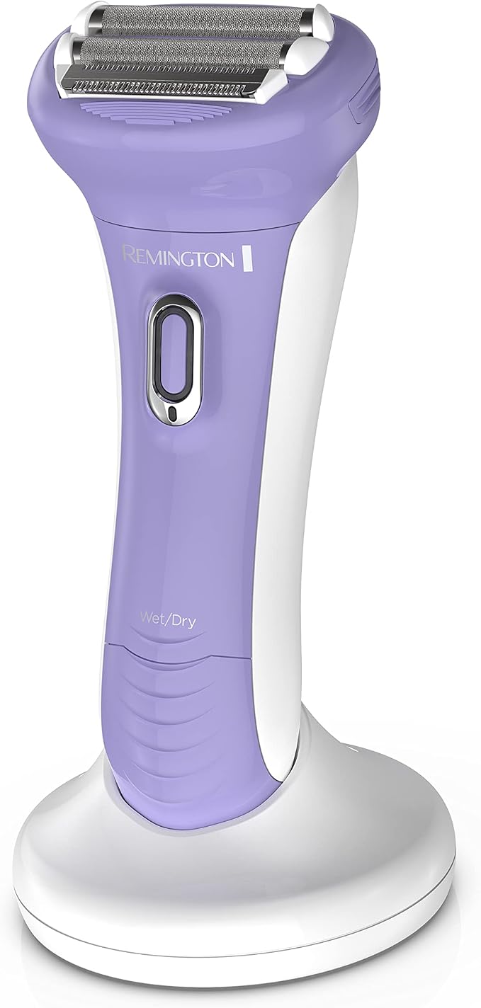Remington Smooth & Silky Electric Shaver for Women, 4-Blade Smooth Glide Foil Shaver and Bikini Trimmer with Almond Oil Strip, Shave Wet or Dry
