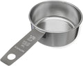 1/2 Cup Stainless Steel Measuring Cup | Sturdy Metal 125 ml | 125 cc | 4 oz | Single Cup for Wet and Dry Ingredients | Great for use as 1/2 Cup Dog Food Scoop - 1 PK