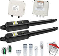 TOPENS PW302 Dual Swing Gate Opener Light Duty Automatic Gate Motor for Double Swing Gates Up to 12ft per Arm, Electric Driveway Gate Operator AC Powered with Remote Control Kit Solar Compatible