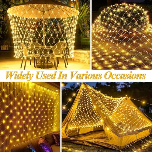 LitHome 34.5FT x 5FT Christmas Net Lights Outdoor Mesh Lights Connectable