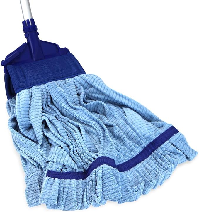 Arkwright Microfiber Tube Mop Head Replacement - (Bulk Case of 12) Heavy Duty, Lint Free, Super Absorbent & Bleach-Safe, Janitorial Essential for Commercial & Industrial Floor Cleaning, 18 oz, Blue