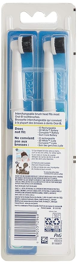 Oral-B Charcoal Electric Toothbrush Replacement Brush Heads Refill, 3 Count