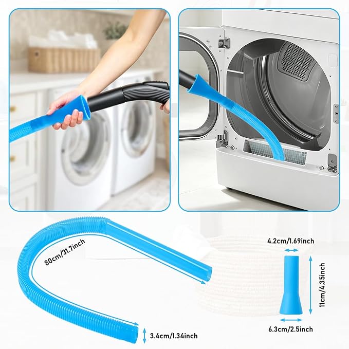 10Pcs Dryer Vent Cleaner Kit - Reusable Dryer Balls - Metal Lint Bin | Laundry Room Organization with Dryer Cleaning Kit & Dryer Lint Vacuum Attachment & Lint Trash Can & Washer Balls