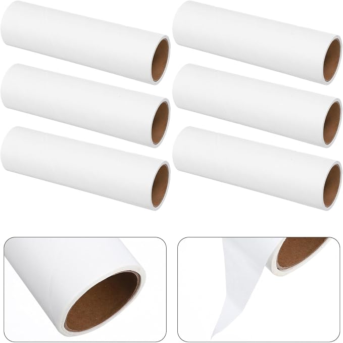 Heavy-Duty Lint Roller Replacement Refills 10 Rolls Extra Sticky Pet Hair Remover Paper Core 38mm Inner Diameter for Clothes, Carpet, and Furniture Cleaning