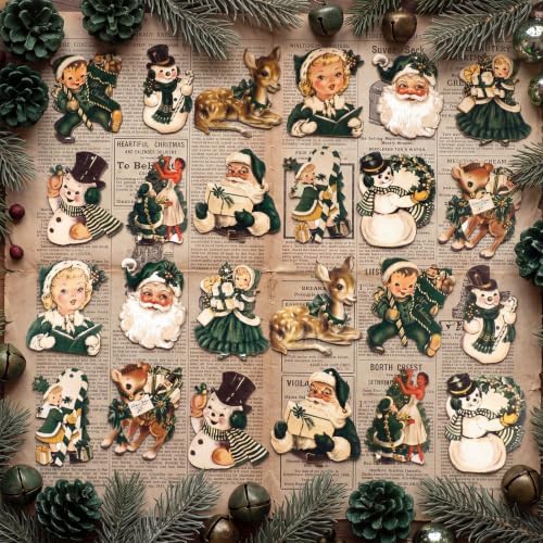 Huwena 36 Pcs Vintage Christmas Tree Ornaments, Classic, Pine Green