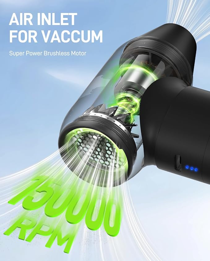 Compressed Air Duster, 150000 RPM Electric Air Blower for Drone Maintenance, Camera Sensor & Lens Cleaning Kit, Professional Duster for DJI, DSLR, 3D Printers & Sensitive Optics