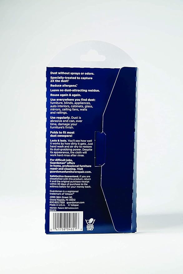 Guardsman Wood Furniture Dusting Cloths - 1 Pre-Treated Cloth - Captures 2X The Dust of a Regular Cloth, Specially Treated, No Sprays or Odors - 462100, Pack of 6