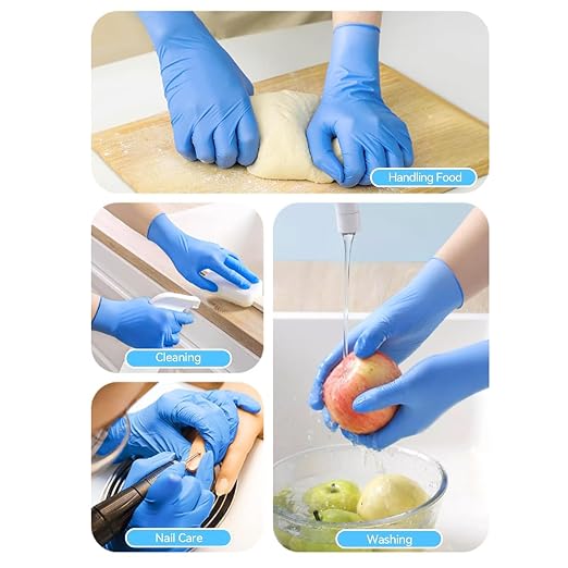 Jointown Basic Synmax Vinyl Exam Gloves Disposable Exam Gloves, 4 Mil, Blue, Latex & Powder Free, BMPF-3002