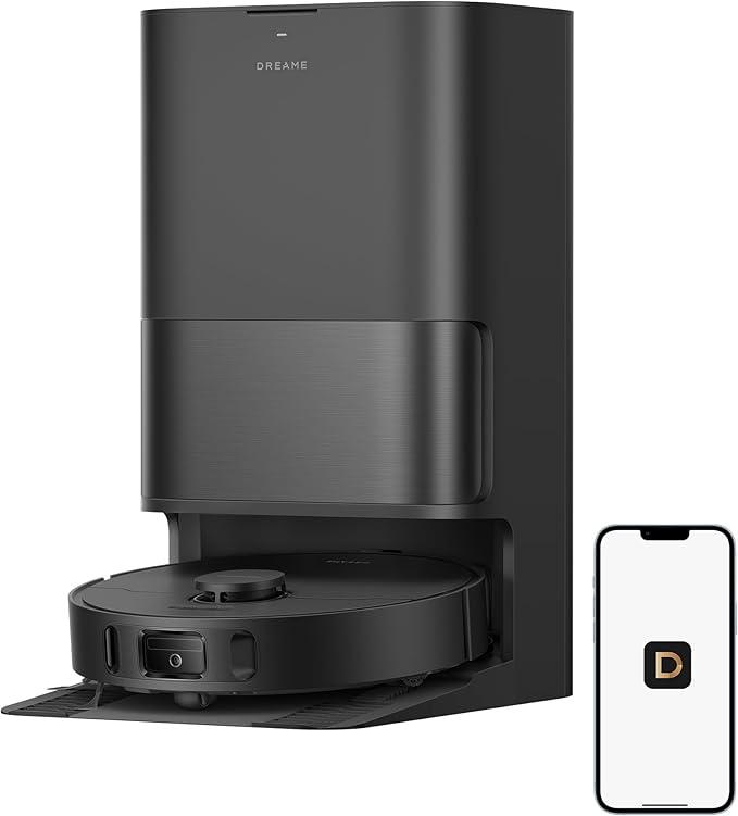 DREAME D30 Ultra CE Robot Vacuum and Mop with Auto Dust Emptying, 25,000Pa Suction, 0.41in Mop Lifting, Multifunctional Base Station, Mop Self-Washing, Smart Obstacle Avoidance, Black