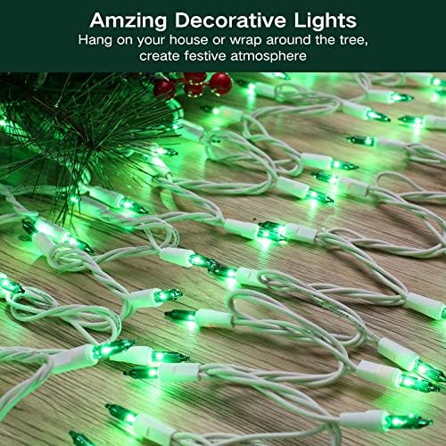 Brizled Green Christmas Lights Incandescent, 69.6ft, 300 Count, Connectable