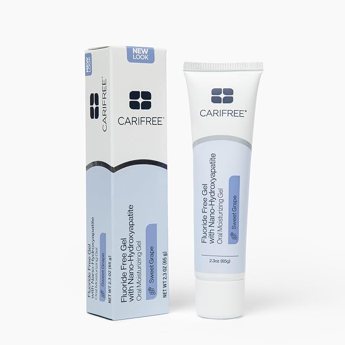 CariFree Fluoride Free Gel (Grape): Nano Hydroxyapatite Toothpaste, Neutralizes pH, Freshens Breath and Moistens Mouth, Dentist Recommended | Fluoride-free nano-HAp gel; neutralizes pH, remineralizes; freshens breath & moistens mouth; dentist recommended.