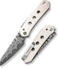 CIVIVI Vision FG Pocket Knife,3.54" Damascus Reverse Tanto Blade C22036-DS1 | Superlock Folding Knife with G10 Handle, Reversible Ambidextrous Clip for EDC Camping Hiking