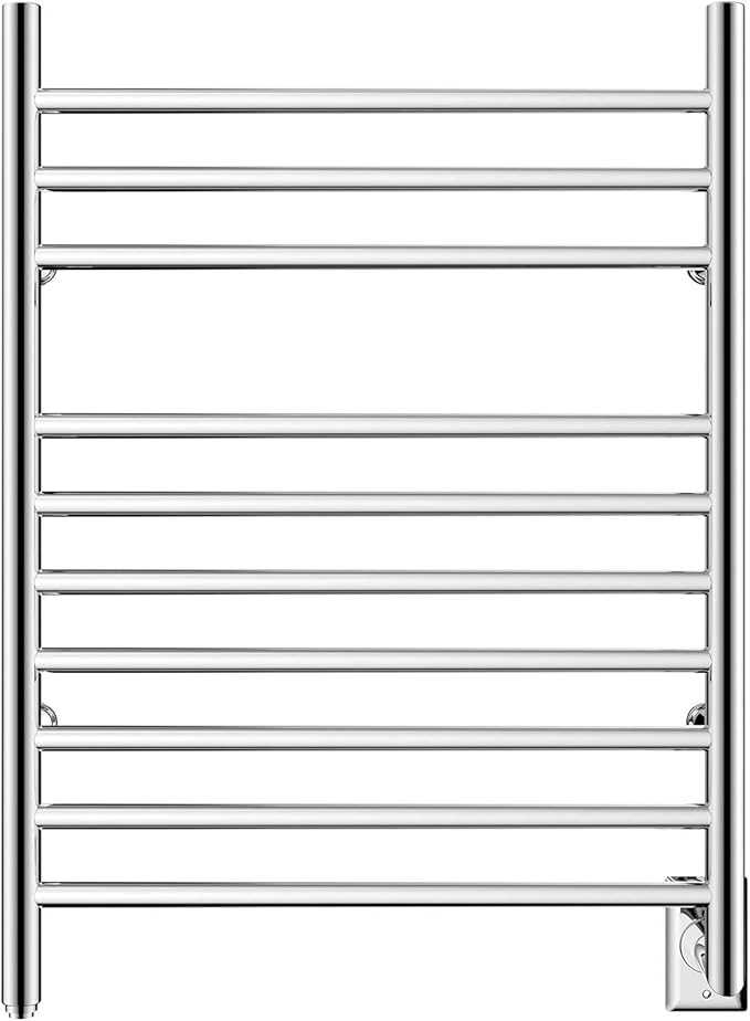 HEATGENE Towel Warmer Wall-Mounted Hardwired Heated Towel Rack Hot Towel Bar Mirror Polish