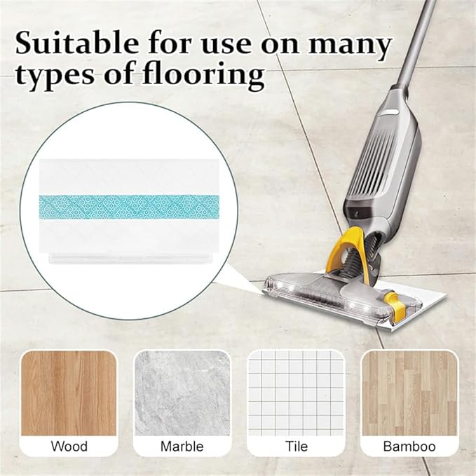 Disposable Replacement Vac Mop Pads for All Hard Floors Compatible with Shark VACMOP VM252 VM200 VM190 VM250 VM251 VM200C VM252C VC205 QM250 (40 Pack