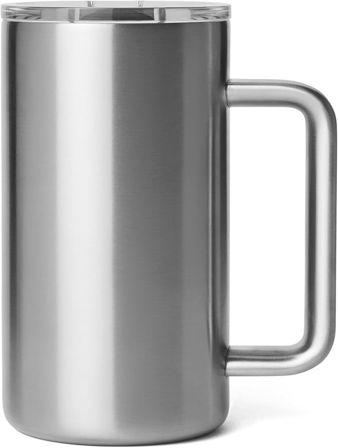 YETI Rambler 24 oz Ceramic Lined Stackable Mug 2.0, Vacuum Insulated, Stainless Steel with MagSlider Lid, Stainless