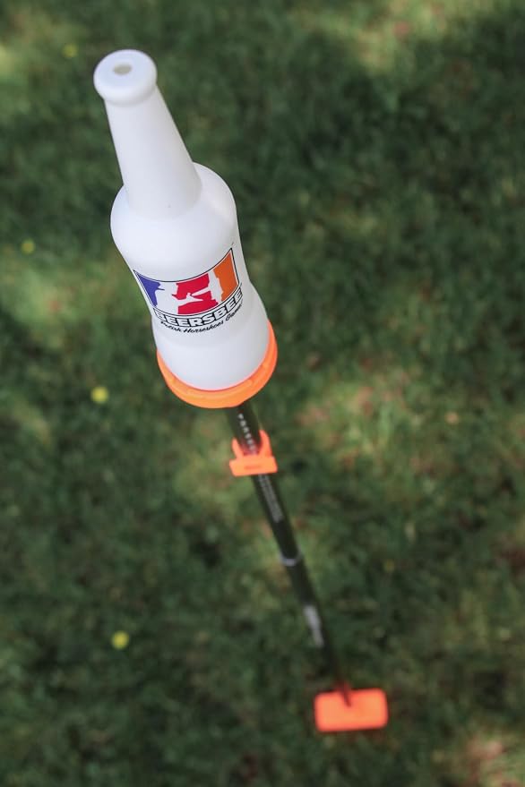 Beersbee® Polish Horseshoes Flying Disc Target Bottle Drop Adult Lawn Game- Camping, Backyard, Beach, Tailgating, Frat Party Games, Bottle Battle Bash