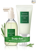 AROMATICA Rosemary Root Enhancer And Scalp Scrub Korean Hair Care Set - Rosemary Water Spray and Scalp Exfoliator for Dry Scalp Treatment, Rosemary Oil Scalp Care, Exfoliante de romero