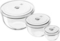 ZWILLING Fresh & Save BOWLS 3-pc Glass Vacuum Bowl Set | Airtight Vacuum Bowls Keep Leftovers Fresher Longer. Freezer, Microwave & Dishwasher Safe.