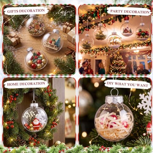 Wettarn 100 Pcs 2.36" Clear Plastic Disc Ornaments