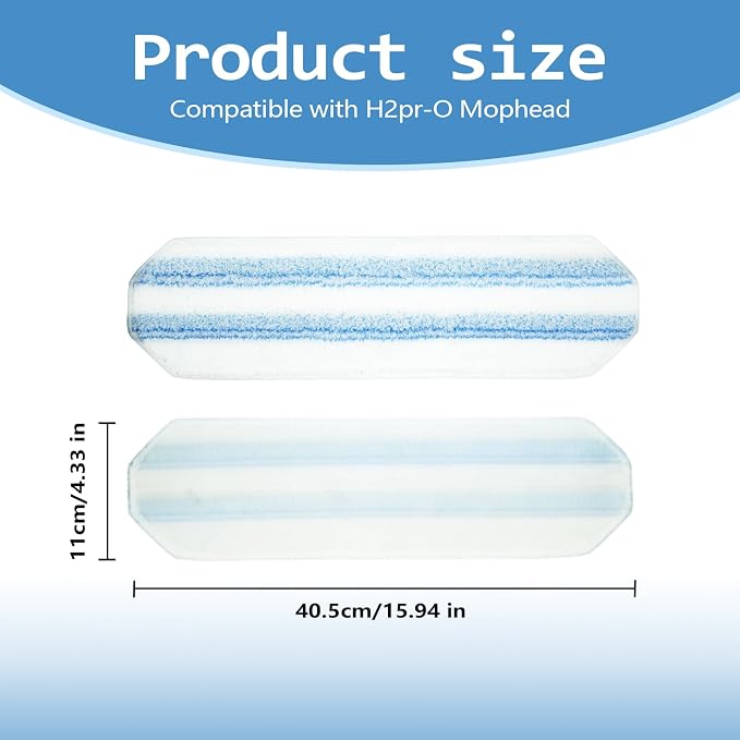Pure Realm 6 Pack Mop Replacement Pads for Ocedar H2prO Flat Mop System, Washable and Reusable Handle Pads Refills for Floor Cleaning