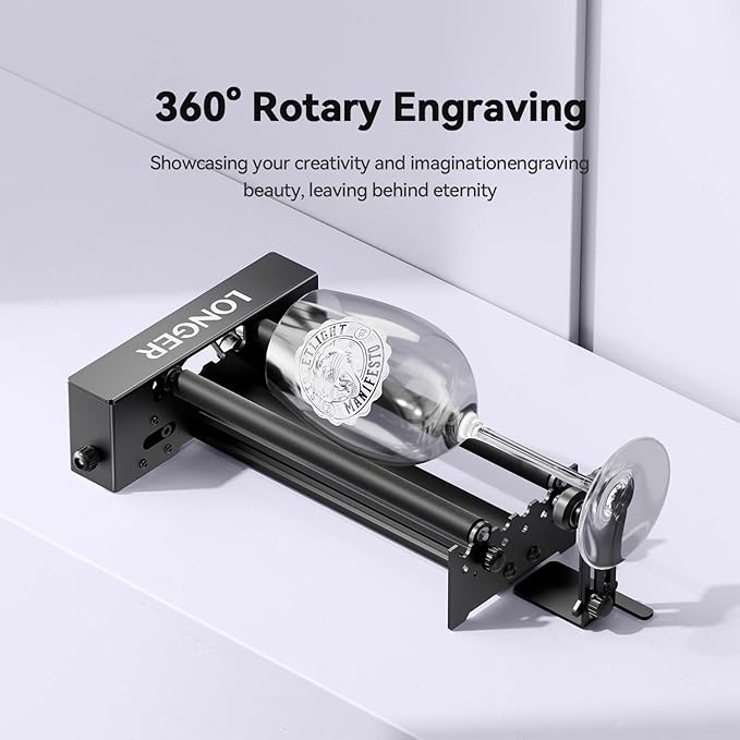 Longer New Upgrade RAY5 20W with Air Pump,440mm*440mm Honeycomb, Y-axis Rotary Roller 360° Rotation with Bracket，8Pcs Laser Engraver Raiser Laser，DIY Engraver Tool for Metal/Glass/Wood