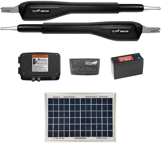 Mighty Mule MM572W Solar Package - Heavy Duty Dual Smart Gate Opener (10 Watt Solar Panel)