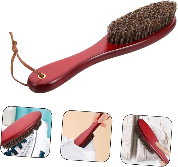 NOLITOY 2pcs Handle Horsehair Shoe Cleaning Brush Versatile Laundry Scrub Brush for Shoes Compact Design for Easy Use and Carrying for Footwear Care