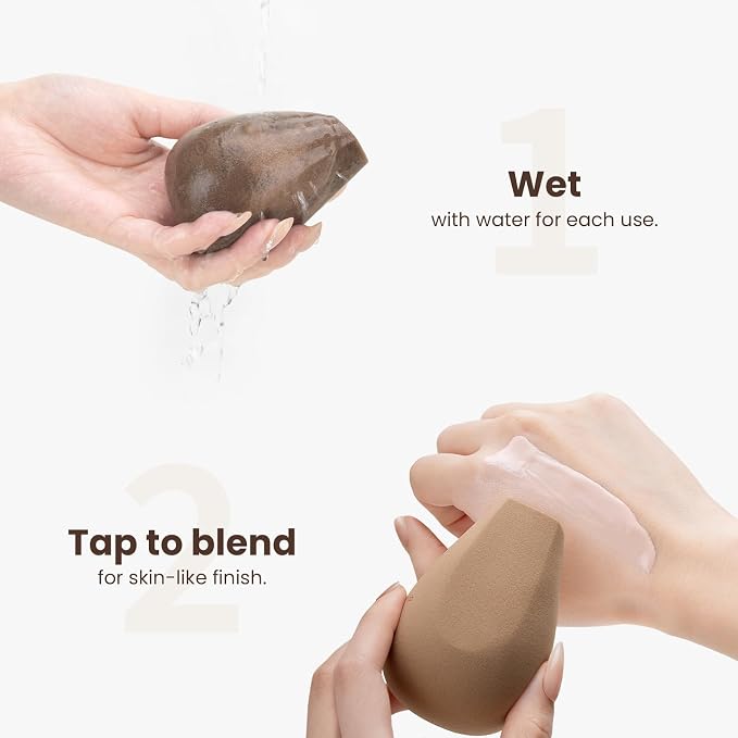Momo's Workshop Makeup Sponge,2Pcs ACE 4-in-1 Sponge Duo Soft Foam Hydrophilic PU for Foundation