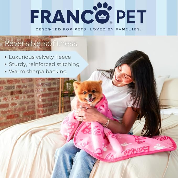 Barbie Waterproof Dog Bed Cover, Large 30x40 Pet Blanket for Furniture Bed Couch Sofa, (Officially Licensed) by Franco