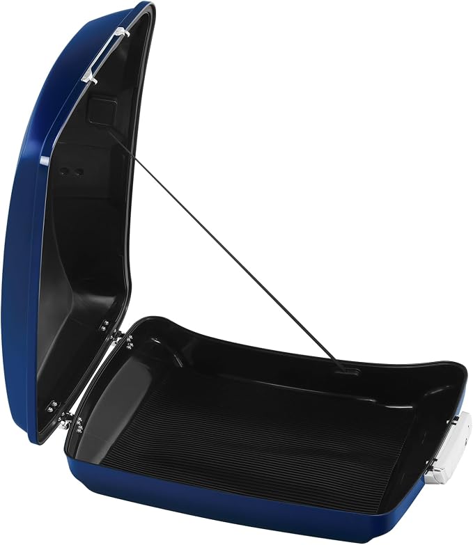 5.5" Razor Motorcycle Trunk W/Latch Key Fit For Harley 2014-2025 Touring CVO Road King Street Glide Electra Glide Ultra Limited Pack Superior Blue