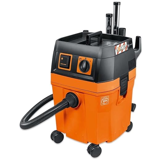 Fein Turbo II HEPA Set Wet/Dry Dust Extractor - 8.5-Gallon Capacity, 151 CFM Suction, Anti-Static System, Quiet 66 dB Operation, Includes HEPA Filter and Accessories - 92036060990