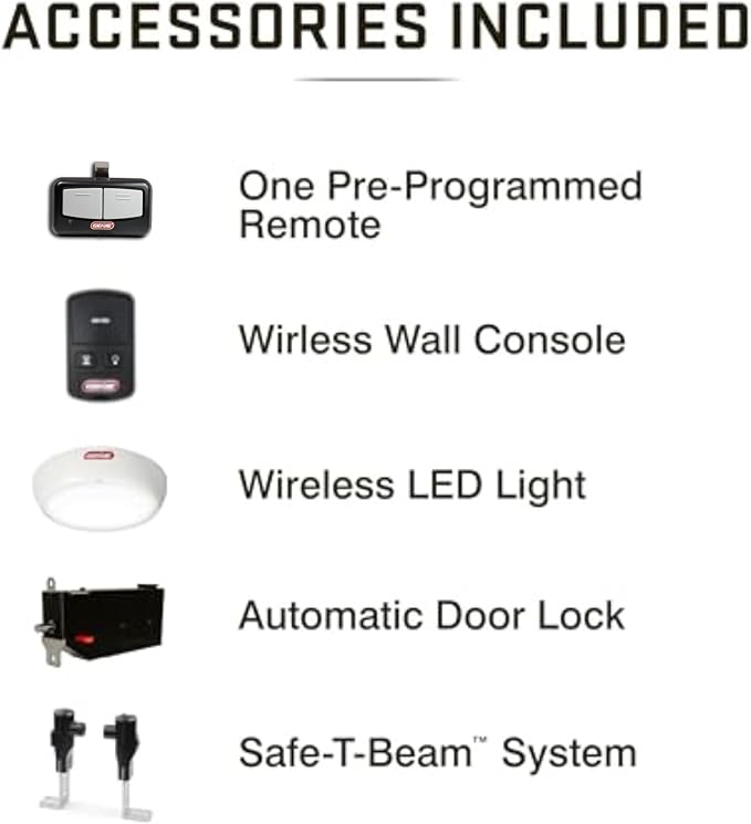 Genie 6072H-O Residential Wall Mounted Garage Door Opener, Black | Ultra-Quiet, Space Saving Compact Design, Wireless Wall Console, 1 Remote, for Residential Garage Doors up to 14ft tall